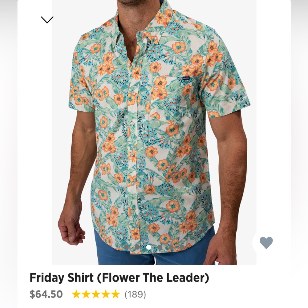 Men’s Chubbies Friday Button Up Shirt - Flower the Leader